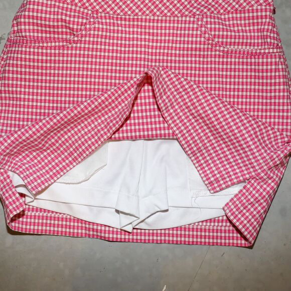 Vintage Y2K Pink Plaid High Waisted Mini Skort Preppy Style Golf Skirt Small - Picture 4 of 4